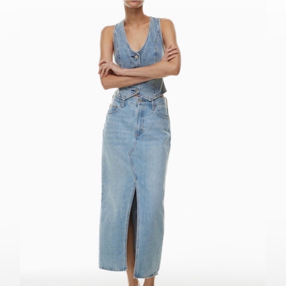 DENIM FORUM THE '9OS VINTAGE MAXI JEAN SKIRT, SIE 28